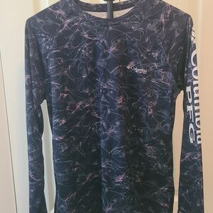 Columbia Kids' Patterned Navy Long Sleeve Tee